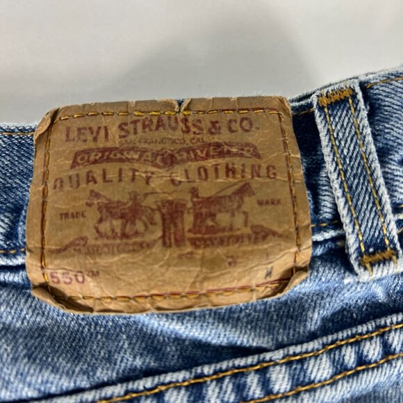 Y2K Levi's Jeans Women's Petite 32x26* 550 Relaxed Tapered Blue Denim Tag 12P M - Picture 10 of 16